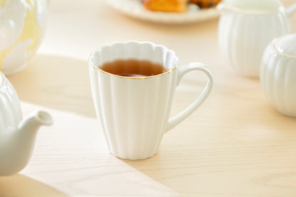 White Gold Shell Fine Porcelain Mug