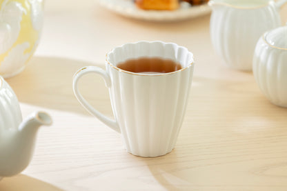 White Gold Shell Fine Porcelain Mug