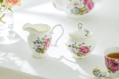 Grace's Rose Bone China Sugar & Creamer Set