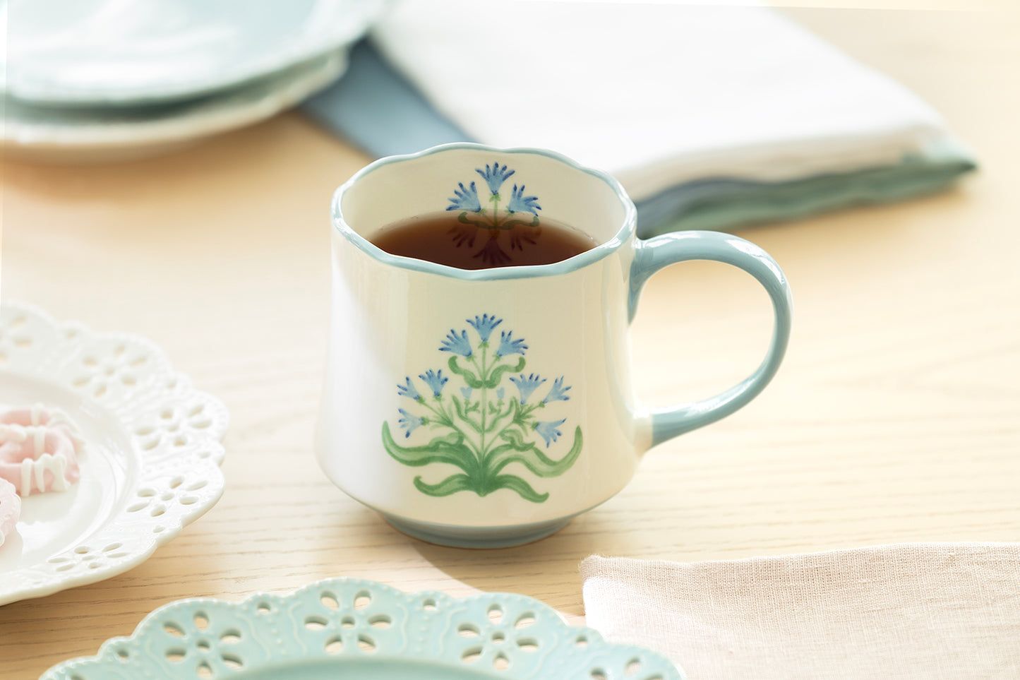 Blue Folk Bloom Mug