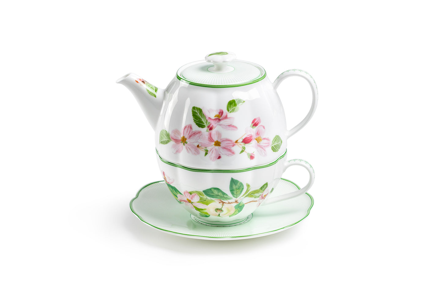 Apple Blossom Bone China Tea For One Set with Gift Box