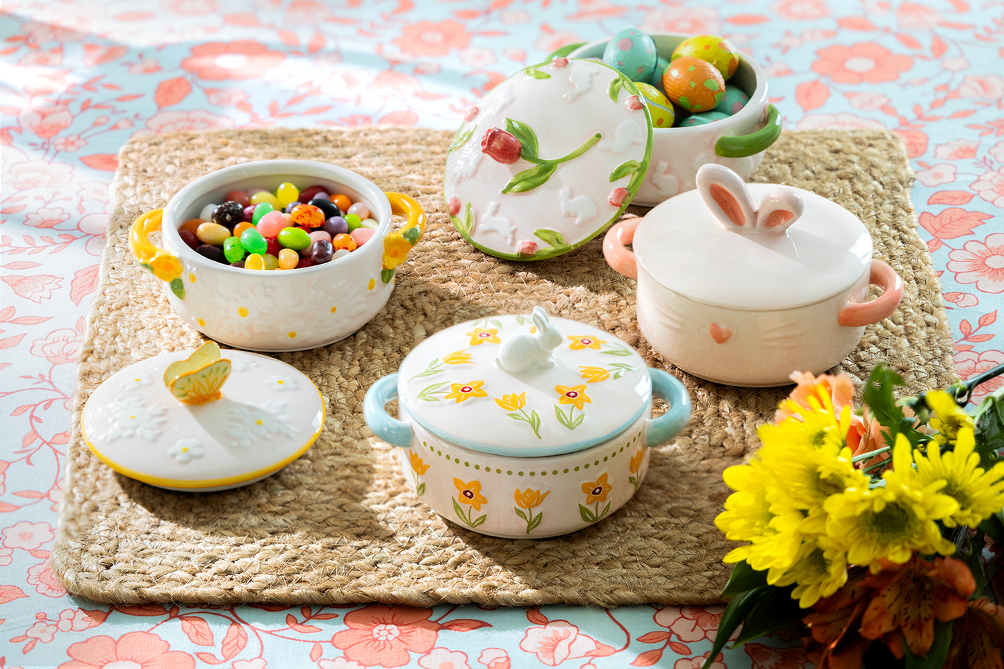 Garden Tulip Bunny Mini Candy Jar