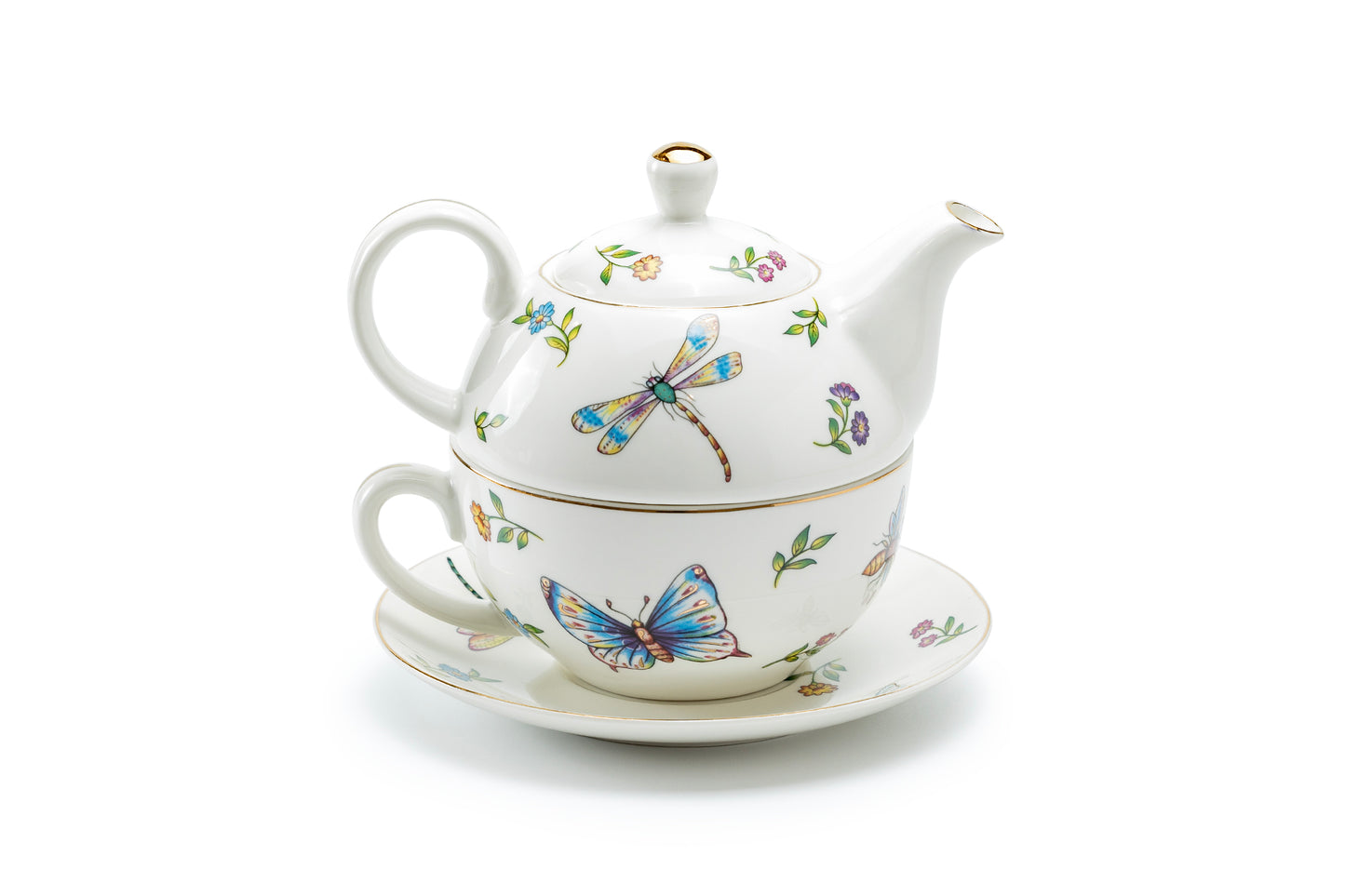 Summer Garden Fine Porcelain Tea For One Set