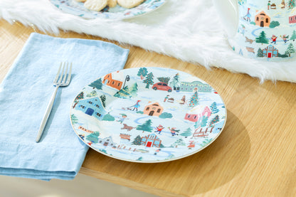 Christmas Village Fine Porcelain Dessert Plate
