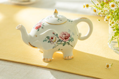 Rose Elephant Fine Porcelain Teapot