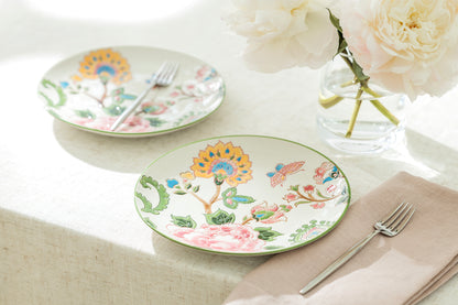 Pink Peony Hand Crafted and Painted Dessert Plate