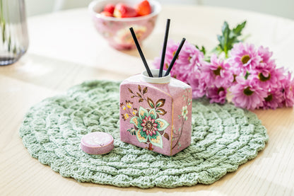 Peacock Lotus Garden Pink Fine Porcelain Jar