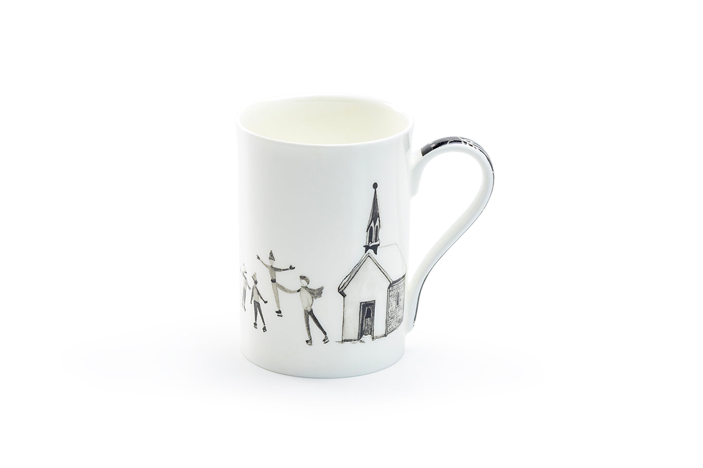 Winter Wonderland Ski Village Bone China Mug