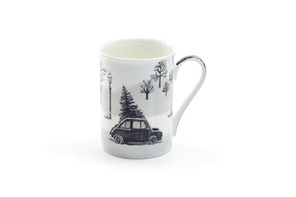 Christmas Tree Car Bone China Mug