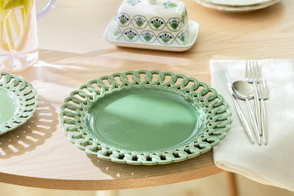 Green Heirloom Fine Porcelain Dinner Plate