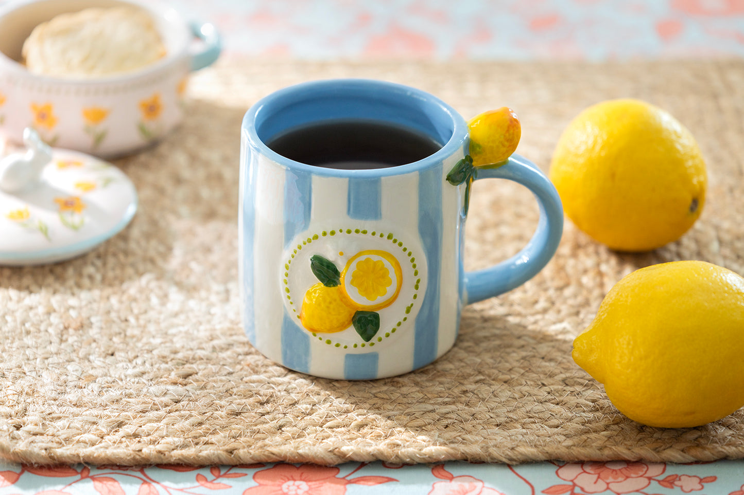 Lemon Blue Stripe Mug
