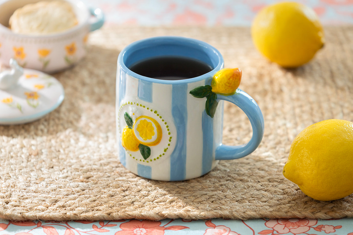 Lemon Blue Stripe Mug