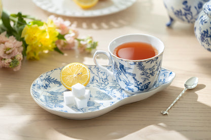 Blue Bird Toile Fine Porcelain Tea Snack Set