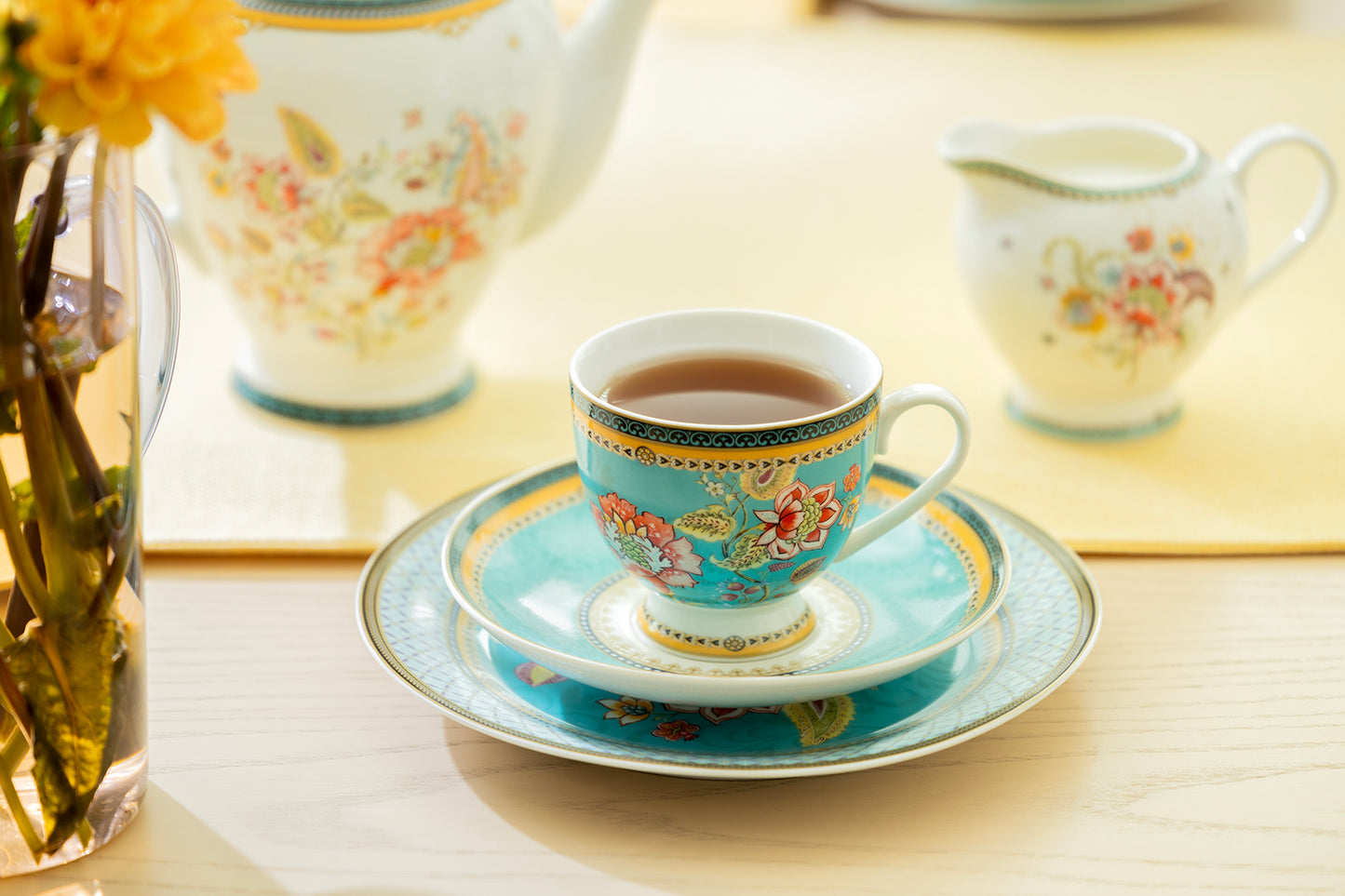 Emperor's Garden Fine Porcelain Tea Cup and Saucer