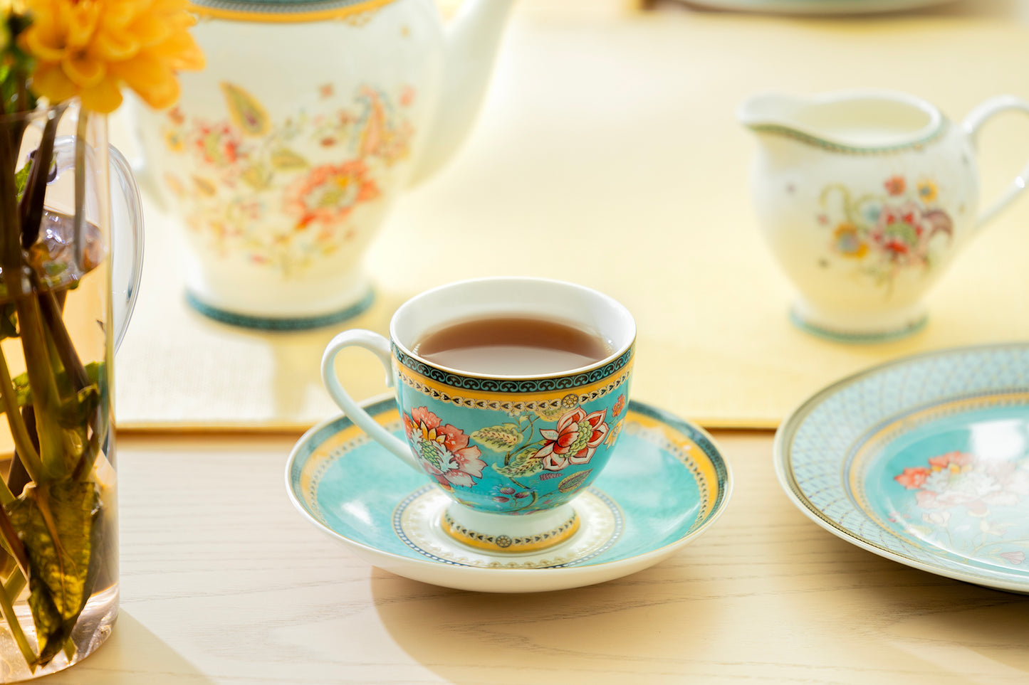 Emperor's Garden Fine Porcelain Tea Cup and Saucer