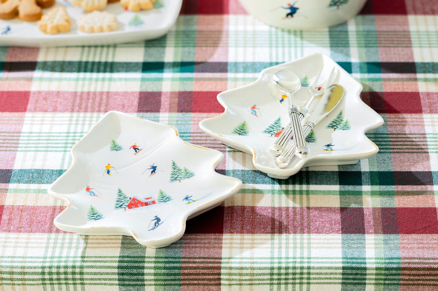 Winter Ski Slope Tree Shape Tray