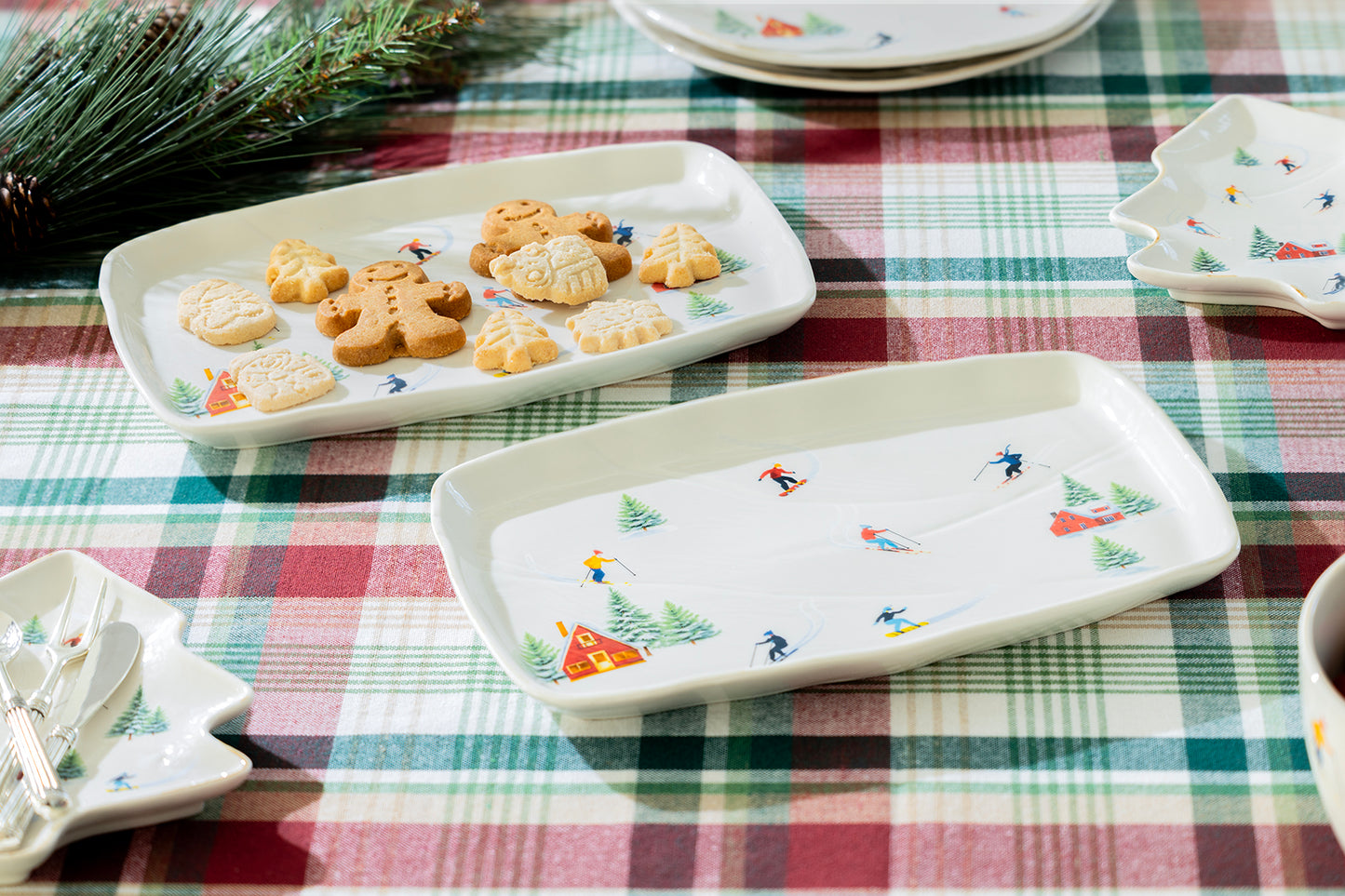 Winter Ski Slope Serving Tray