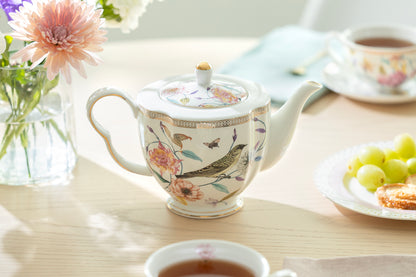 Spring Flowers with Hummingbird Fine Porcelain Teapot