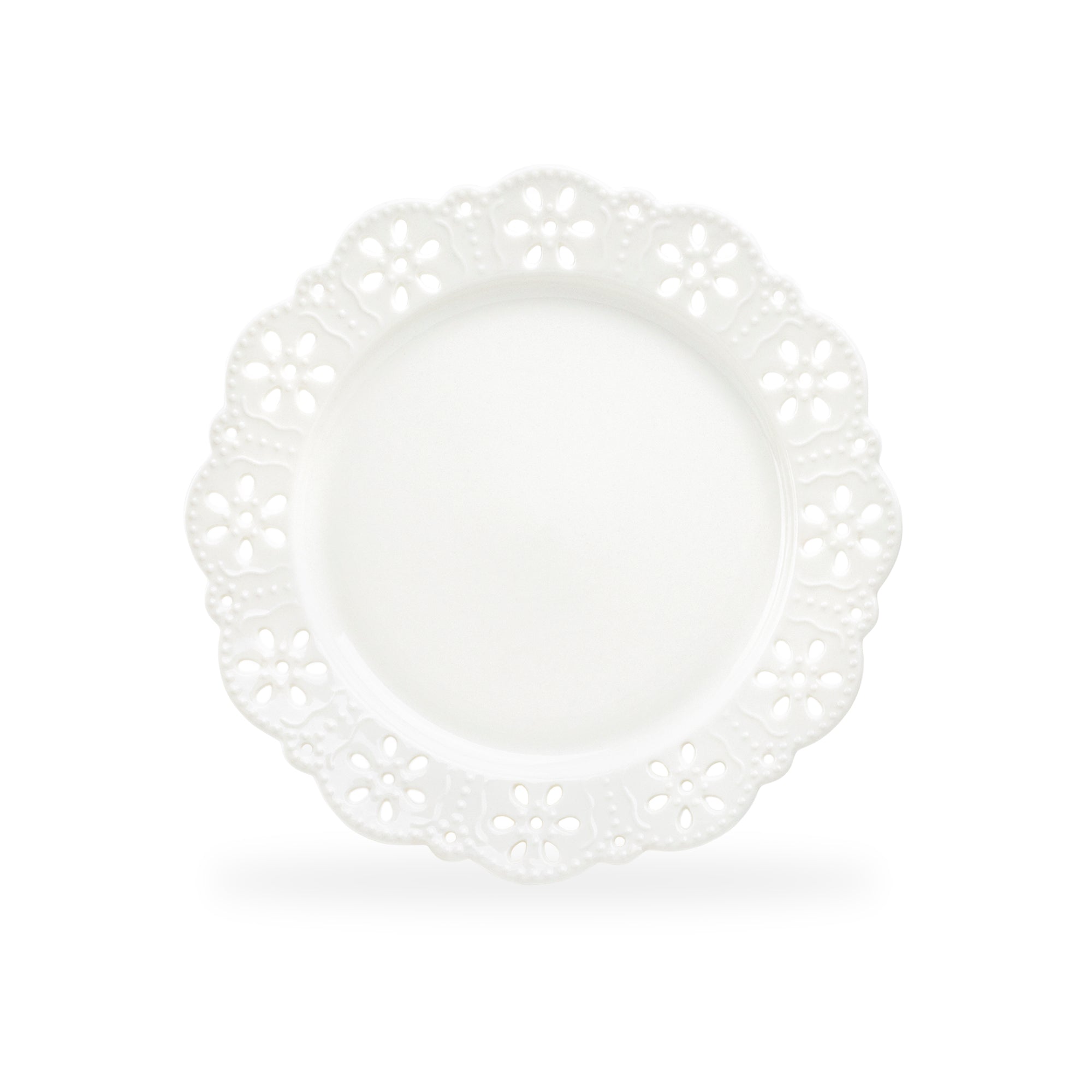White Lace Blossom Fine Porcelain Dessert Plate – Grace Teaware