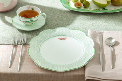 Moth & Lattice Bone China Dinner Plate