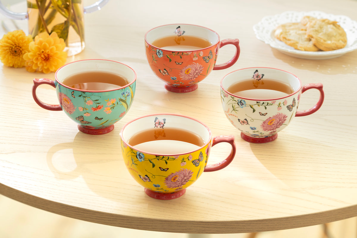 Butterfly Garden Latte Mug Set of 4
