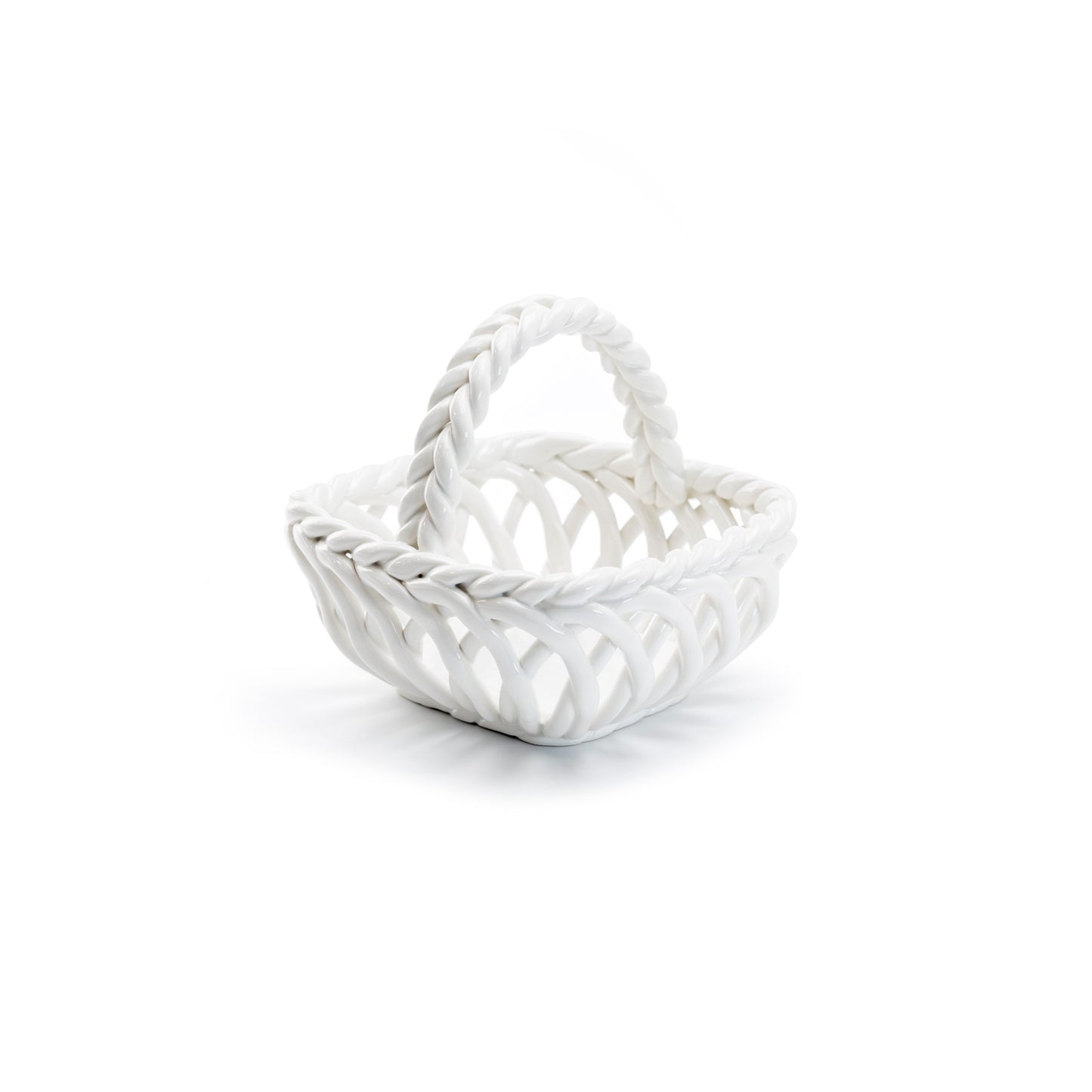 Hand Woven Easter Small Basket - White