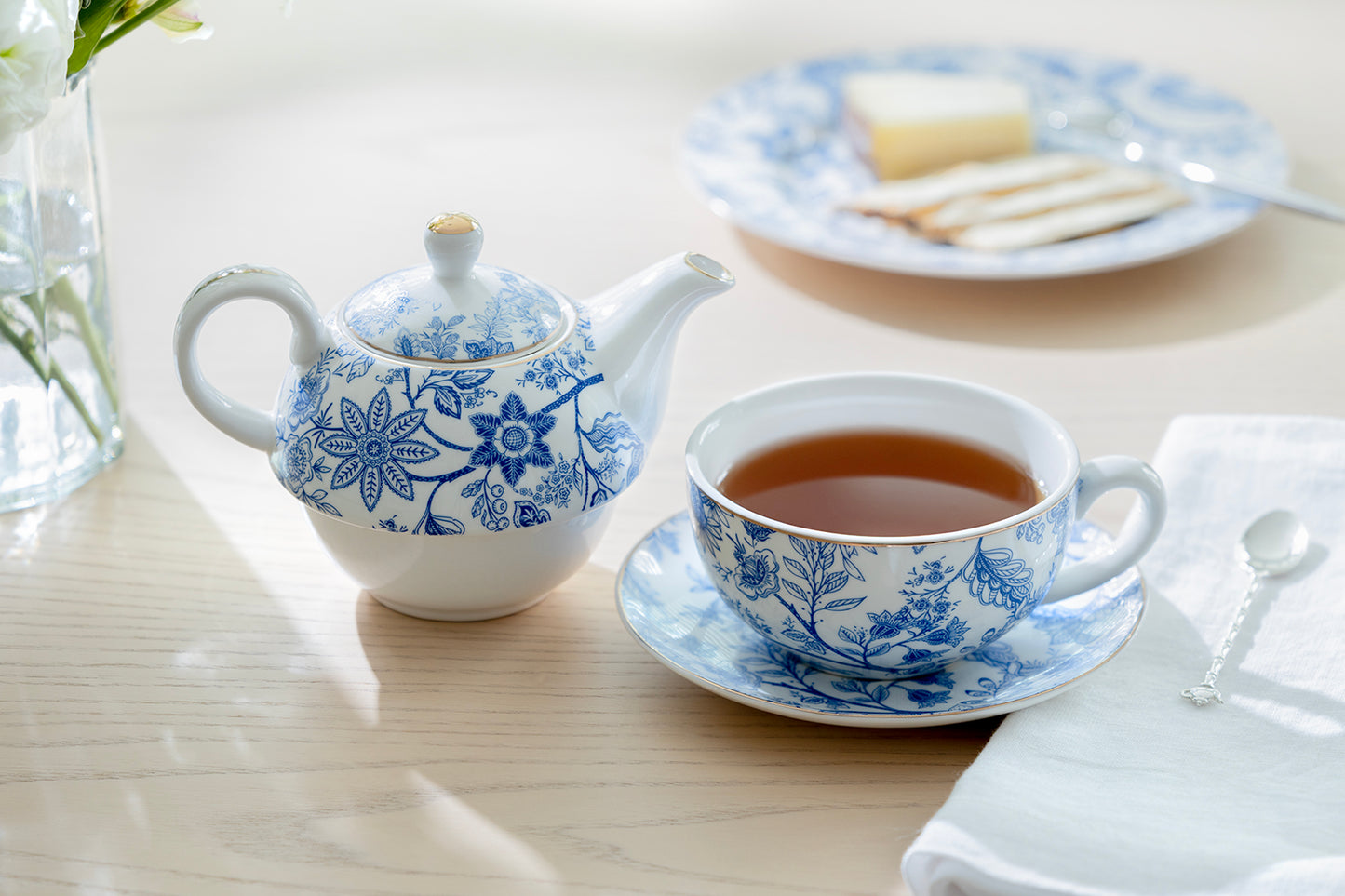 Blue Blossom Fine Porcelain Tea For One Set