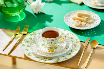 Shamrock Pierced Fine Porcelain Dessert Plate