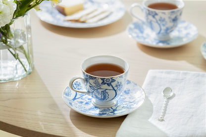 Blue Blossom Fine Porcelain Tea Cup and Saucer