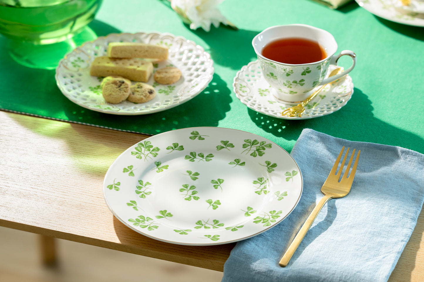 Shamrock Fine Porcelain Dessert Plate