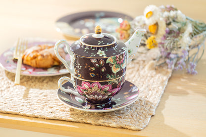 Peacock Lotus Garden Plum Tea For One Set