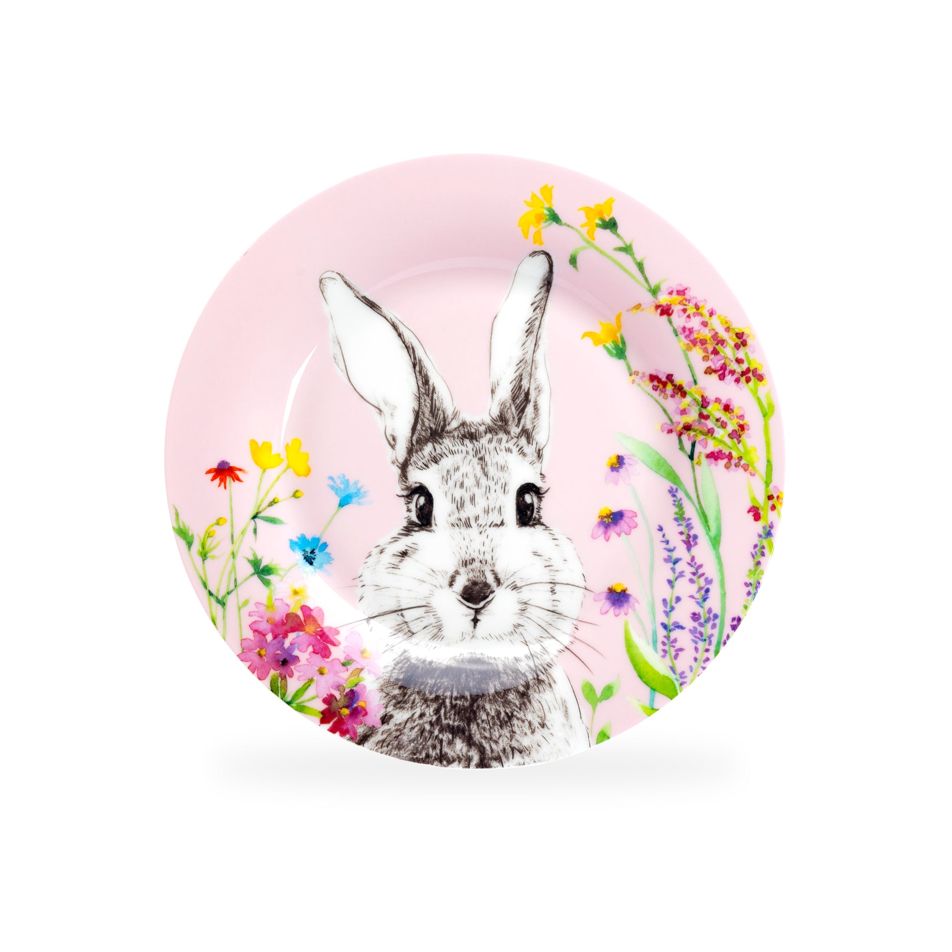 Flower Bunny Pink Bone China Dessert Plate – Grace Teaware