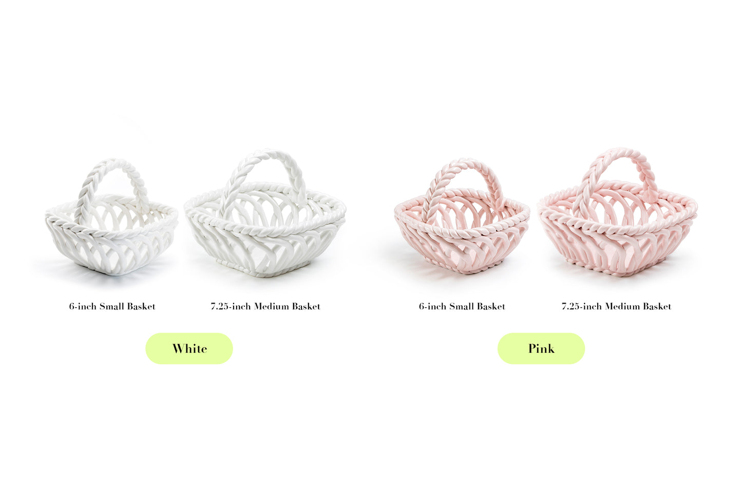 Hand Woven Easter Medium Basket - White