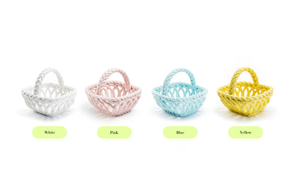 Hand Woven Easter Small Basket - White