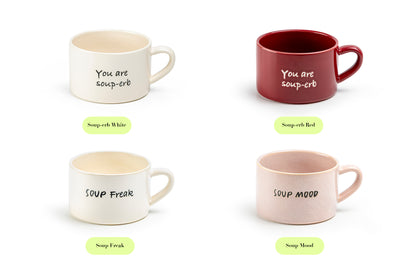 Soup Mood Pink Soup Bowl with Handle