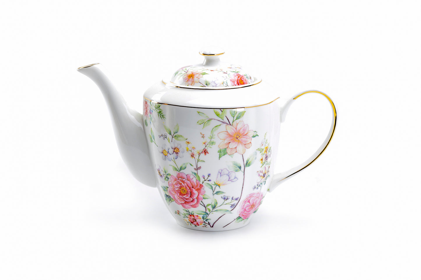Pink Camellia Fine Porcelain Teapot