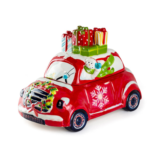 Holiday Snowman Presents Car Cookie Jar