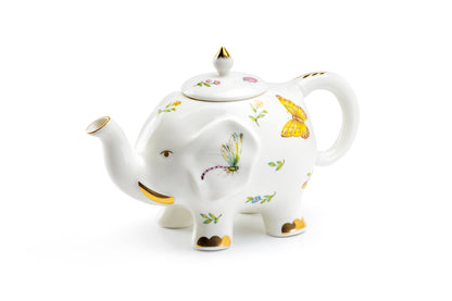 Summer Garden Elephant Fine Porcelain Teapot