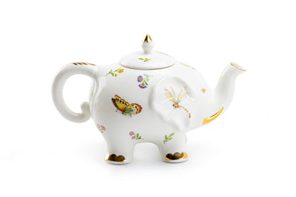 Summer Garden Elephant Fine Porcelain Teapot