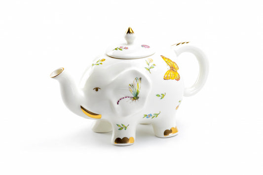 Summer Garden Elephant Fine Porcelain Teapot