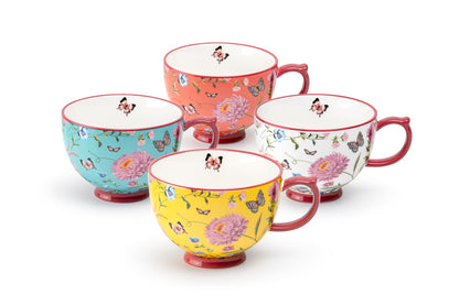 Butterfly Garden Latte Mug Set of 4