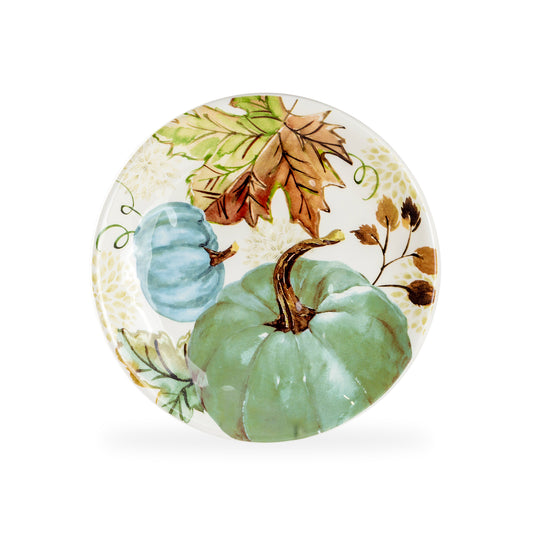 Fall Pumpkins with Leaves Dessert/Salad Plate