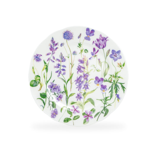 Purple Meadow Bone China Dessert Plate