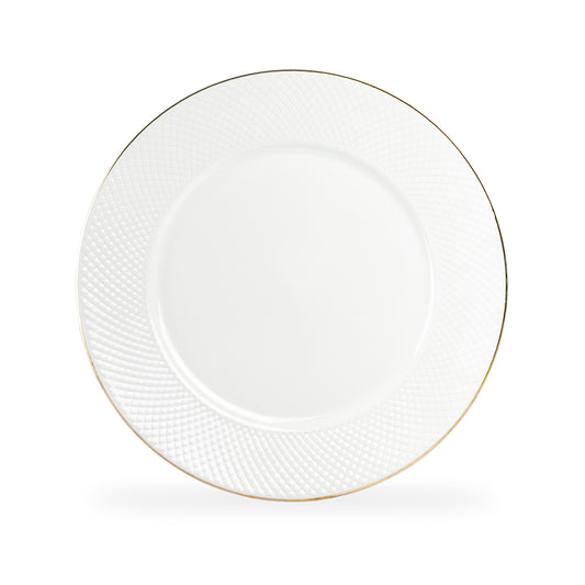 White Gold Sia Fine Porcelain Dinner Plate