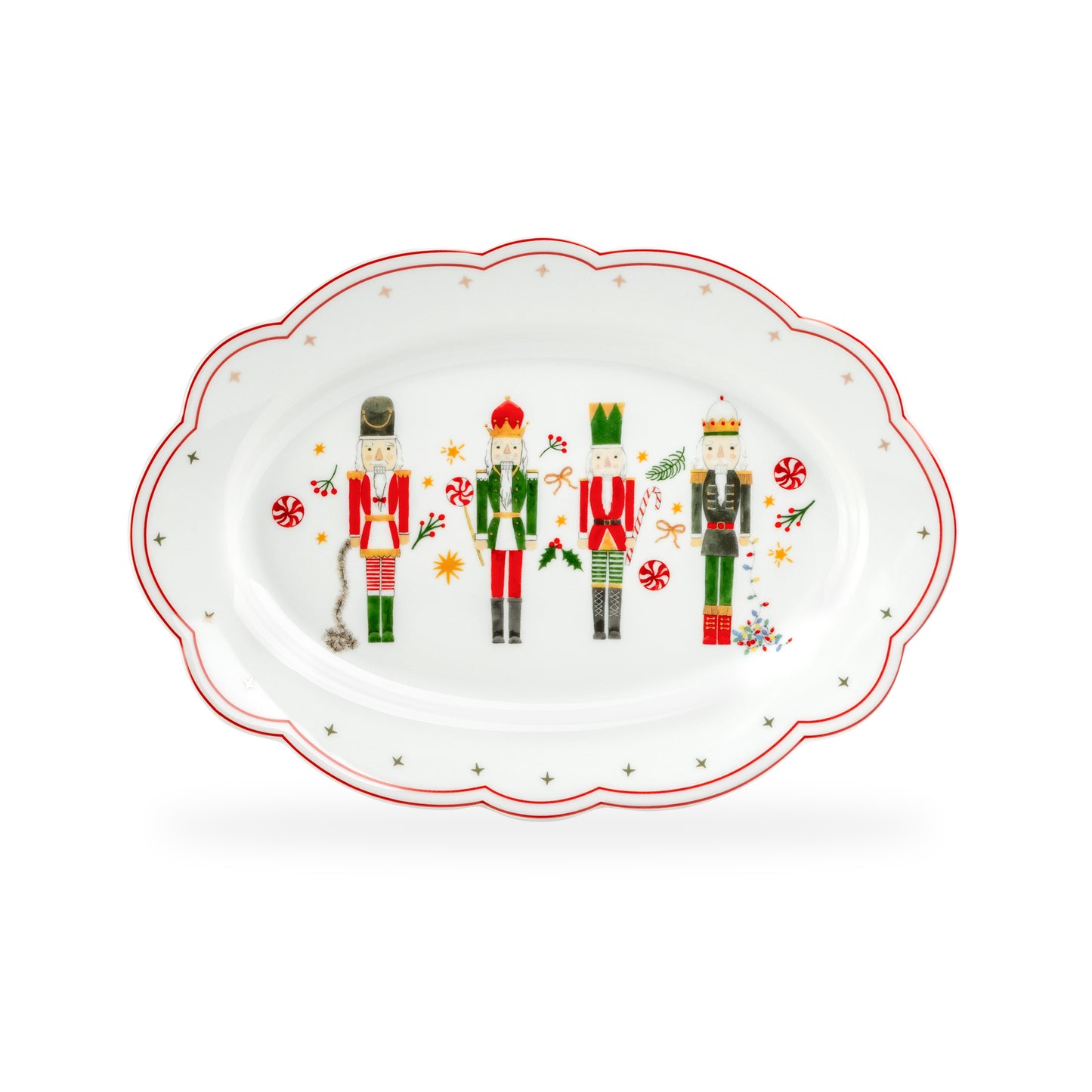 Holiday Royal Nutcrackers Fine Porcelain Oval Serving Platter