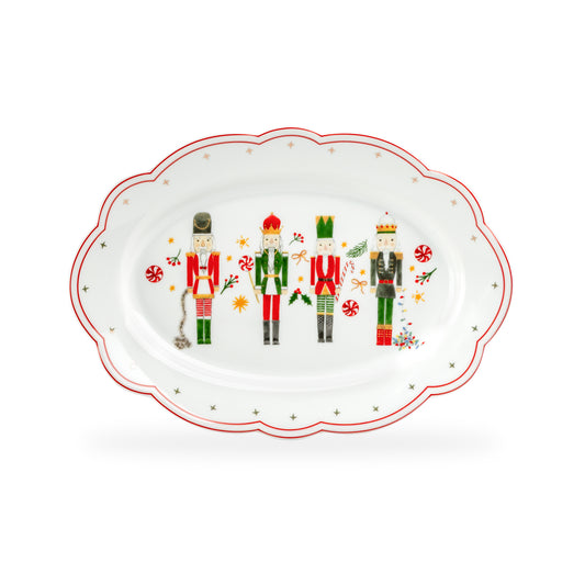 Holiday Royal Nutcrackers Fine Porcelain Oval Serving Platter