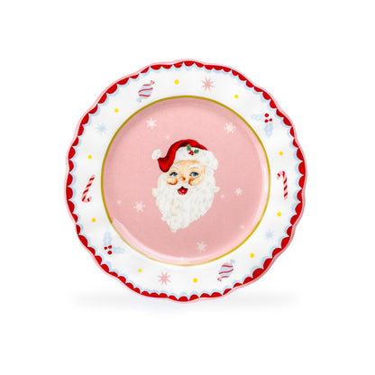 Pink Santa Dessert/Salad Plate