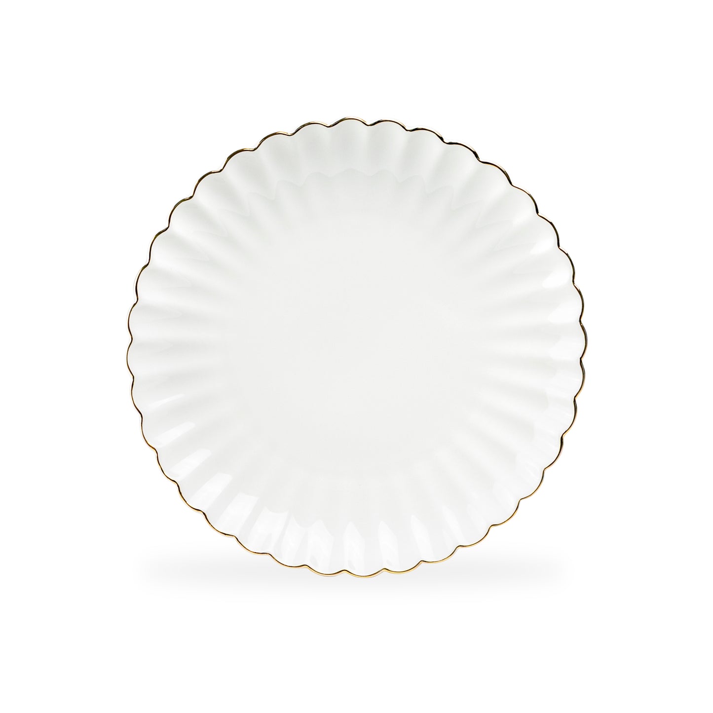 White Gold Shell Fine Porcelain Dessert Plate