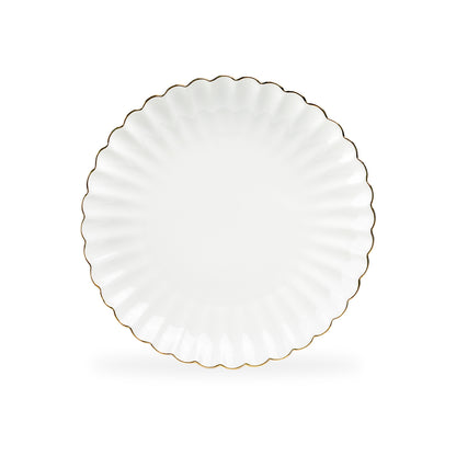 White Gold Shell Fine Porcelain Dessert Plate