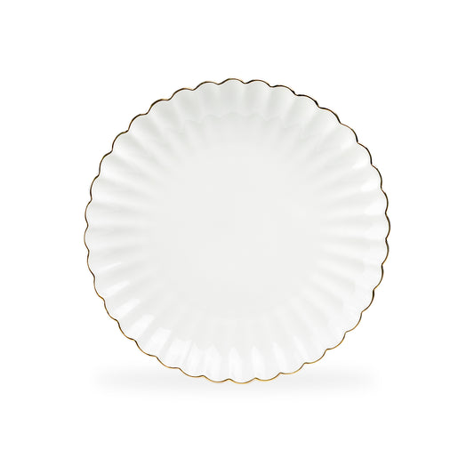 White Gold Shell Fine Porcelain Dessert Plate